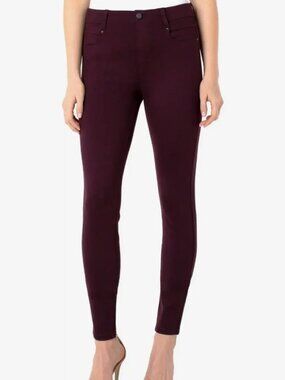 Liverpool | Gia Glider Pull-On Ponte Skinny Pants Aubergine Purple 0/25